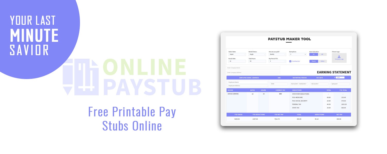 Online Pay Stub – Your Last Minute Savior - Online Paystub - Free Printable Pay Stubs