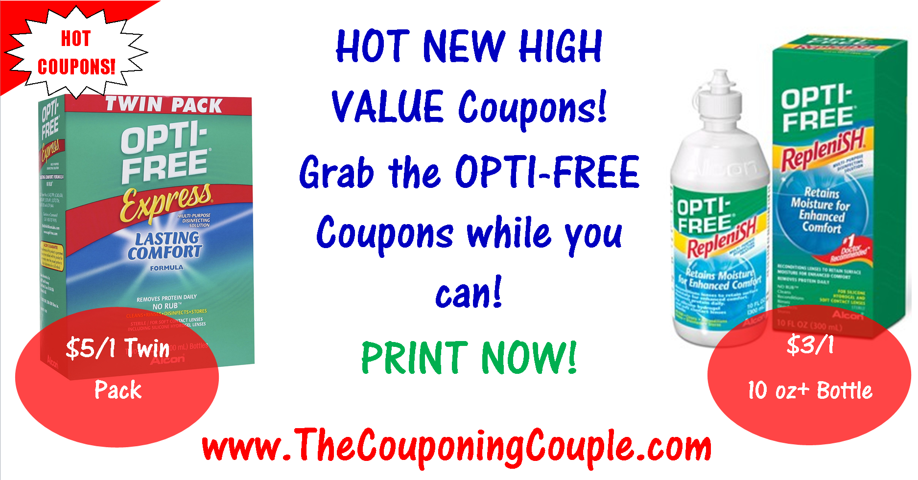 Opti-Free Printable Coupons + 94 More Personal Care Coupons! - Free High Value Printable Coupons