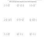 Order Of Operations With Positive Fractions (Three Steps) (A)   Order Of Operations Free Printable Worksheets With Answers
