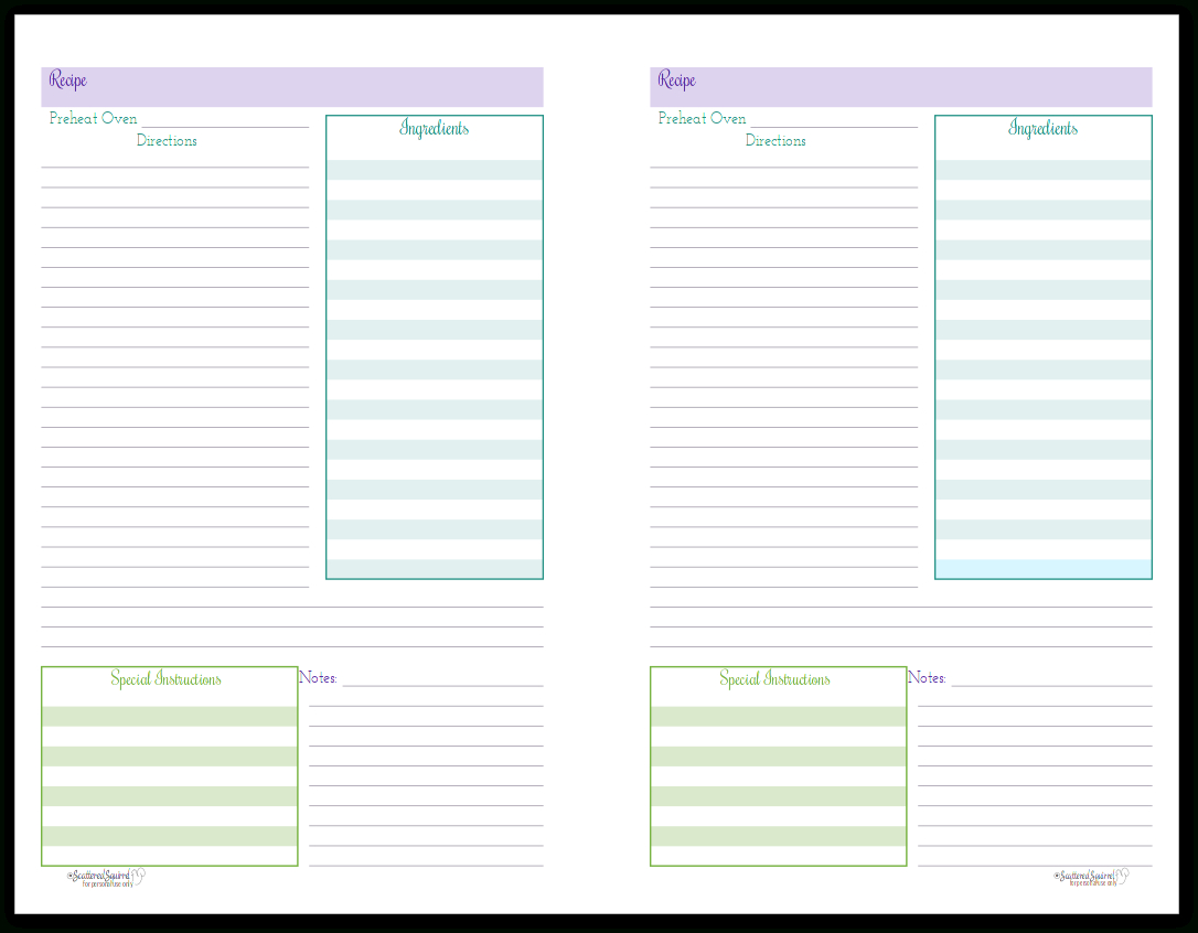 Organize Your Recipes With These Handy Recipe Page Printables - Free Printable Recipe Pages