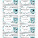 Owl Baby Shower Diaper Raffle Ticket Card Printable Tickets Free For   Free Printable Diaper Raffle Tickets For Boy Baby Shower