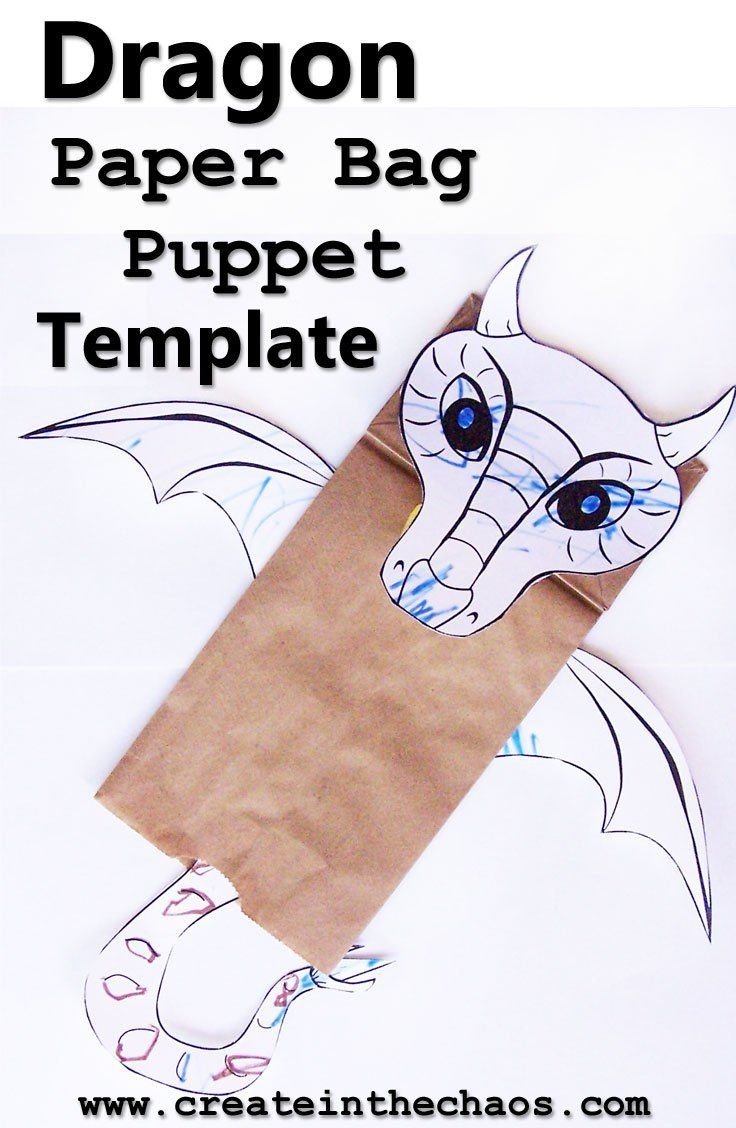 Paper Bag Dragon Puppet | Best Of Create In The Chaos Posts | Dragon - Free Printable Paper Bag Puppet Templates