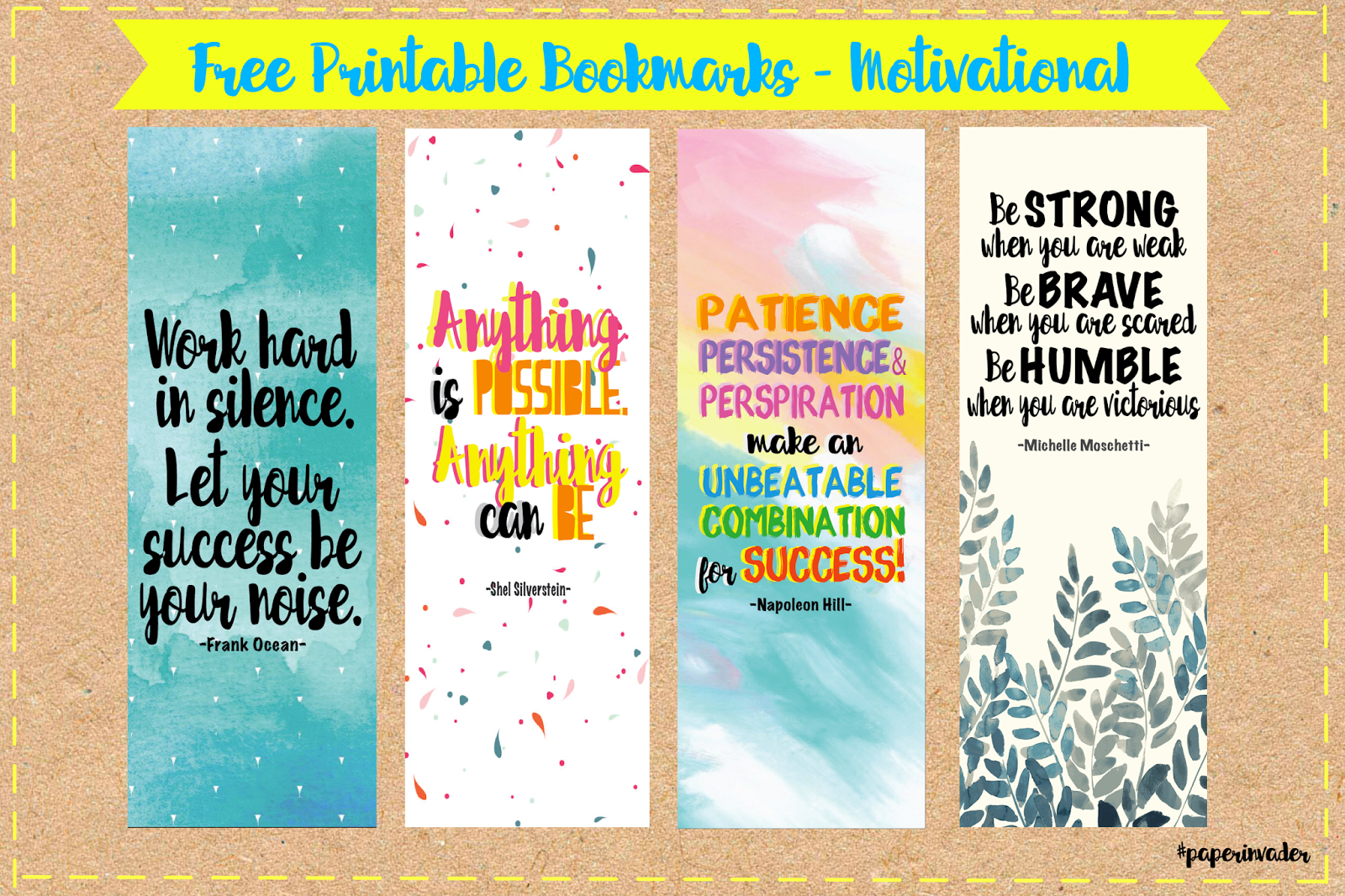 Paper Invader: Free Printable Bookmarks - Motivational - Free Printable Back To School Bookmarks