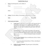 Parenting Plan   Child Custody Agreement Template (With Sample   Free Printable Parenting Plan
