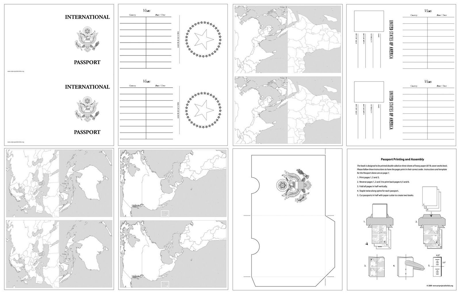 Passport Template For Kids |  Printable Passport Design Paper For - Free Printable Passport Template