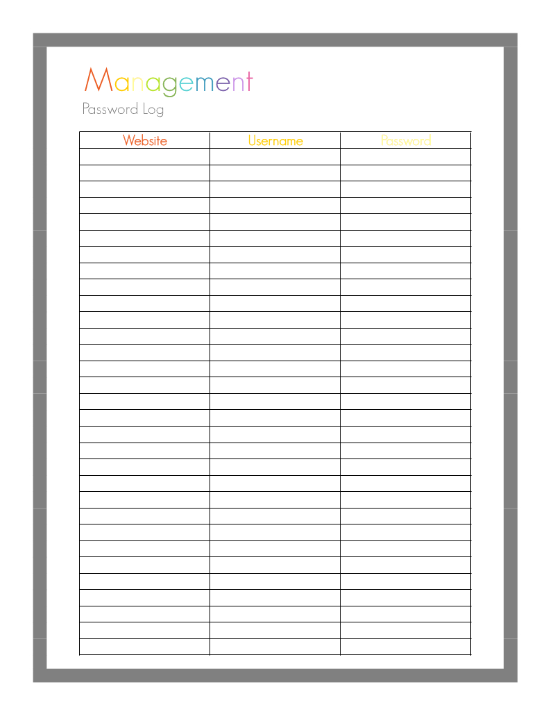 Password Log Printable Sheet1.pdf - Google Drive | Good Ideas | Home - Free Printable Password Log