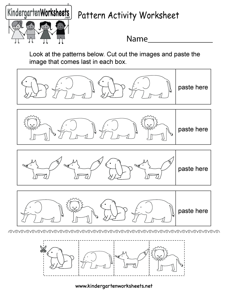 Pattern Activity Worksheet - Free Kindergarten Worksheet For Kids - Free Printable Kid Activities Worksheets