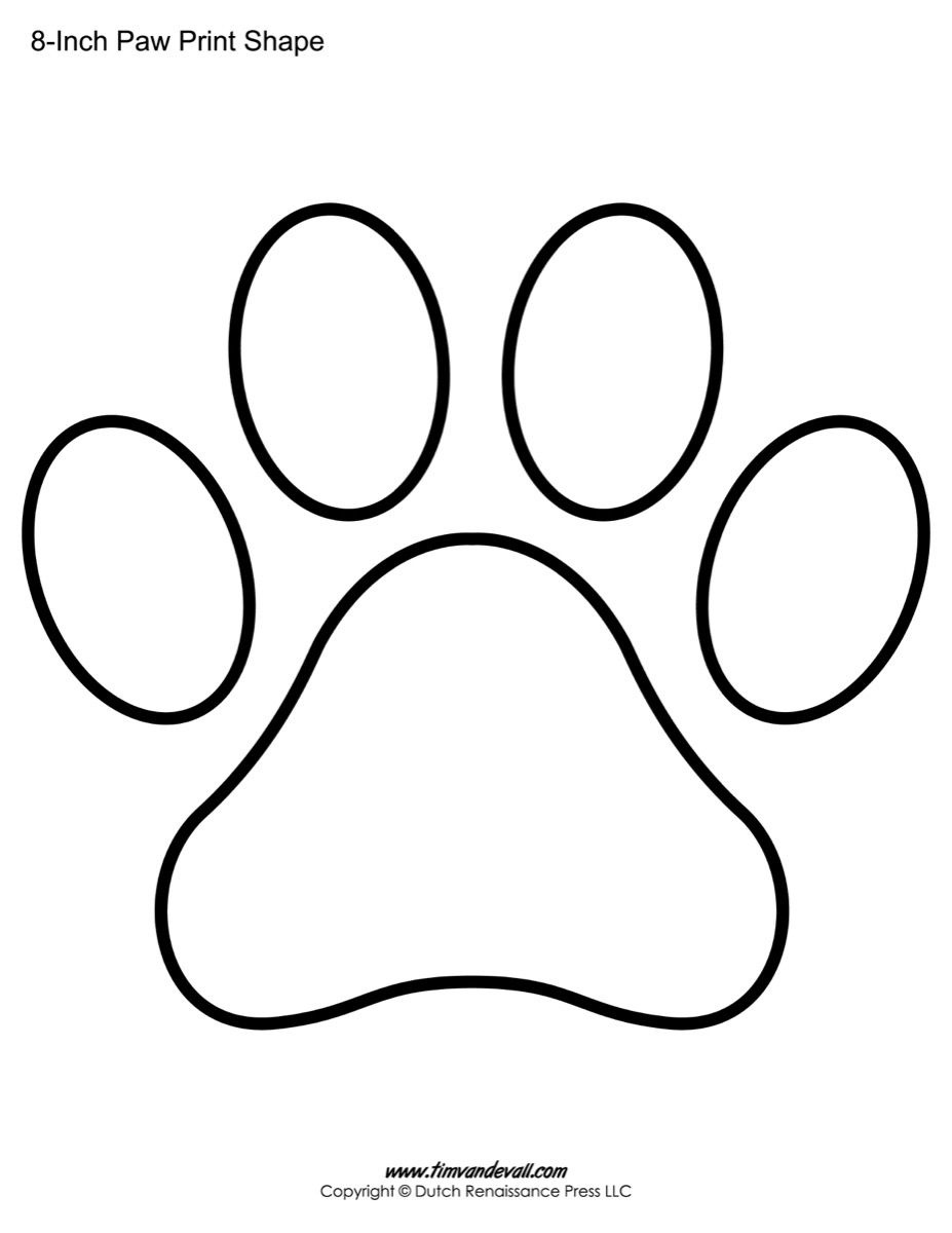 Paw Print Template Shape-Lots Of Different Sizes | Teacher Resources - Free Printable Shapes Templates