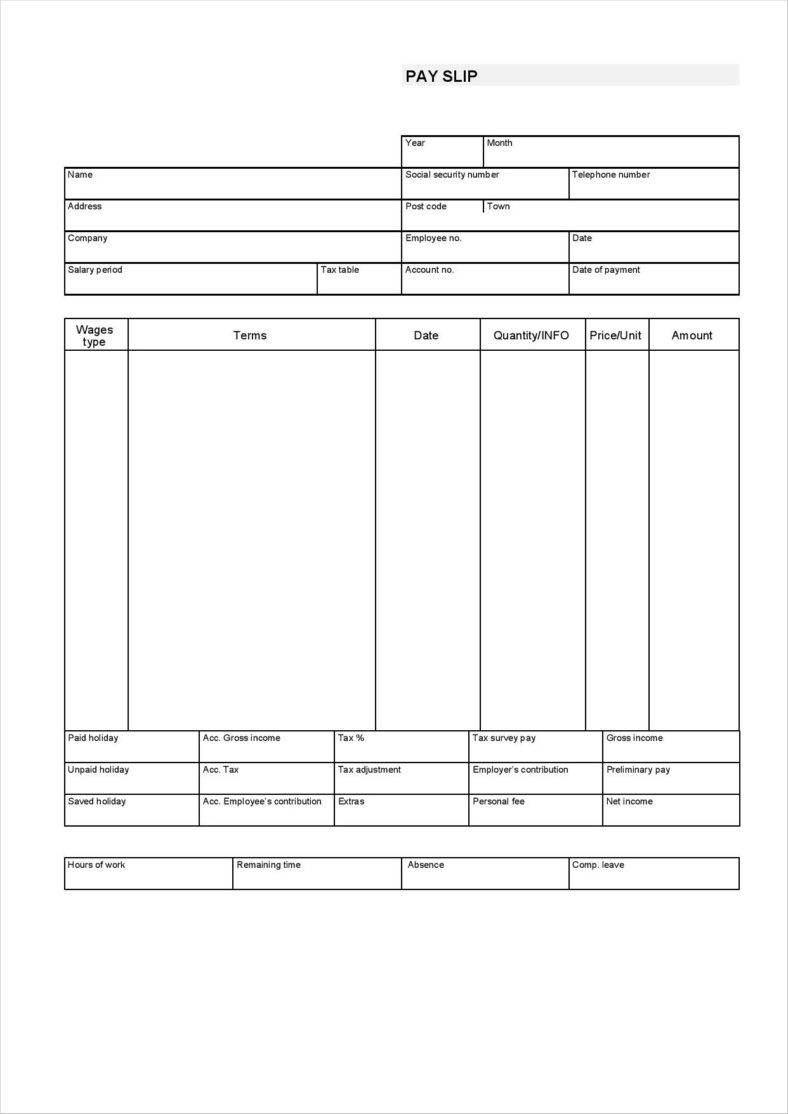 Payroll Stubs Template - Tutlin.psstech.co - Free Printable Pay Stubs