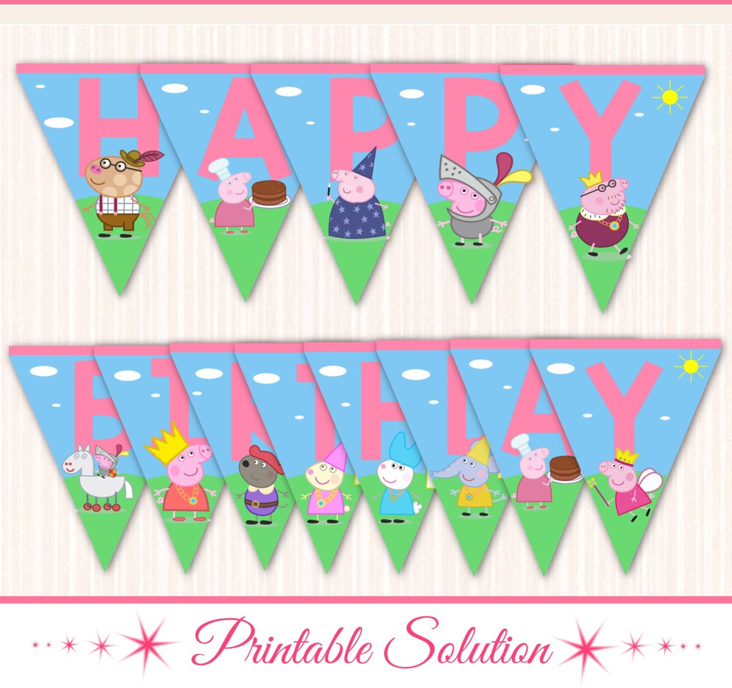 Peppa Pig Banner Peppa Pig Birthday Banner Por Printablesolution - Peppa Pig Birthday Banner Printable Free