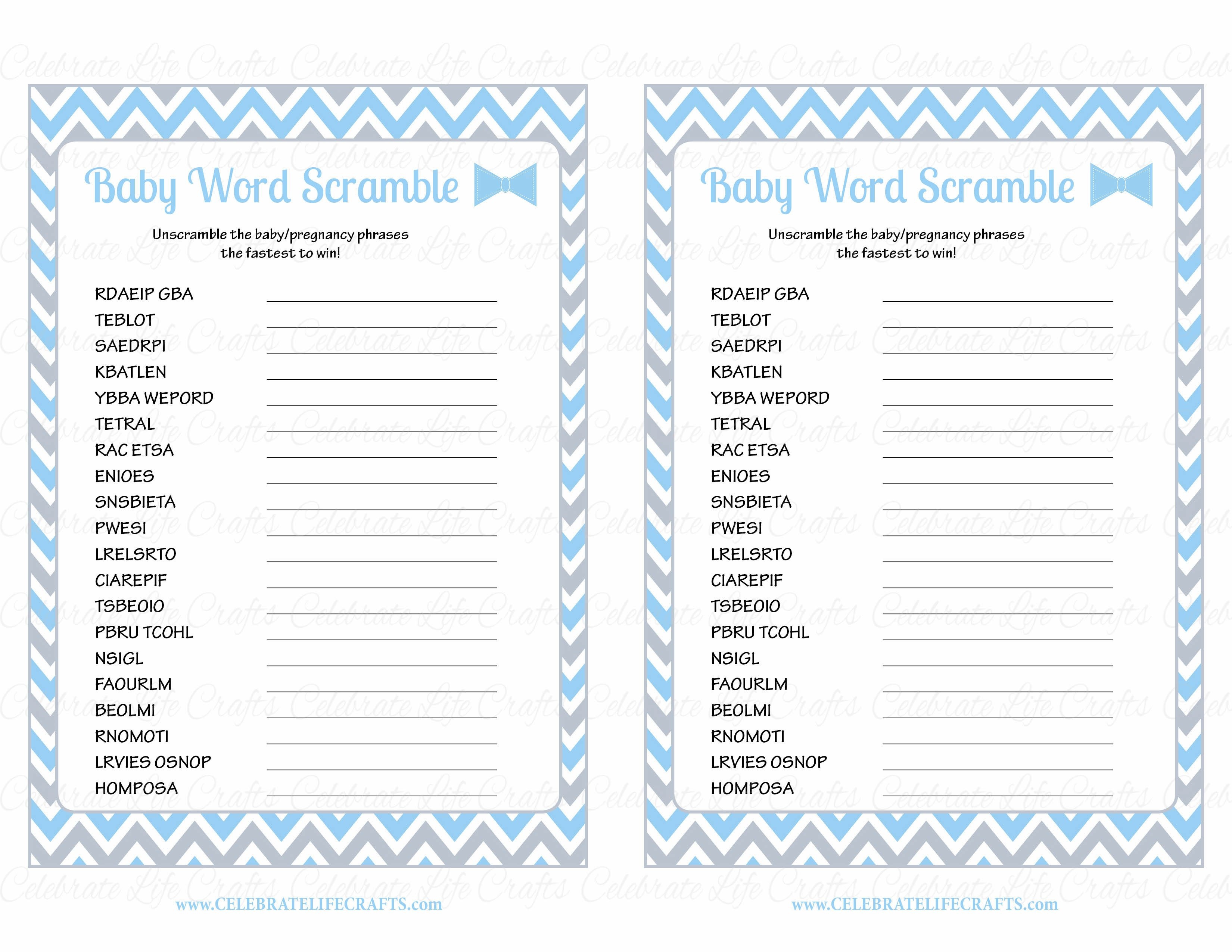 Perfect Ideas Baby Shower Games Baby Word Scramble Printable - Free Printable Baby Shower Word Scramble