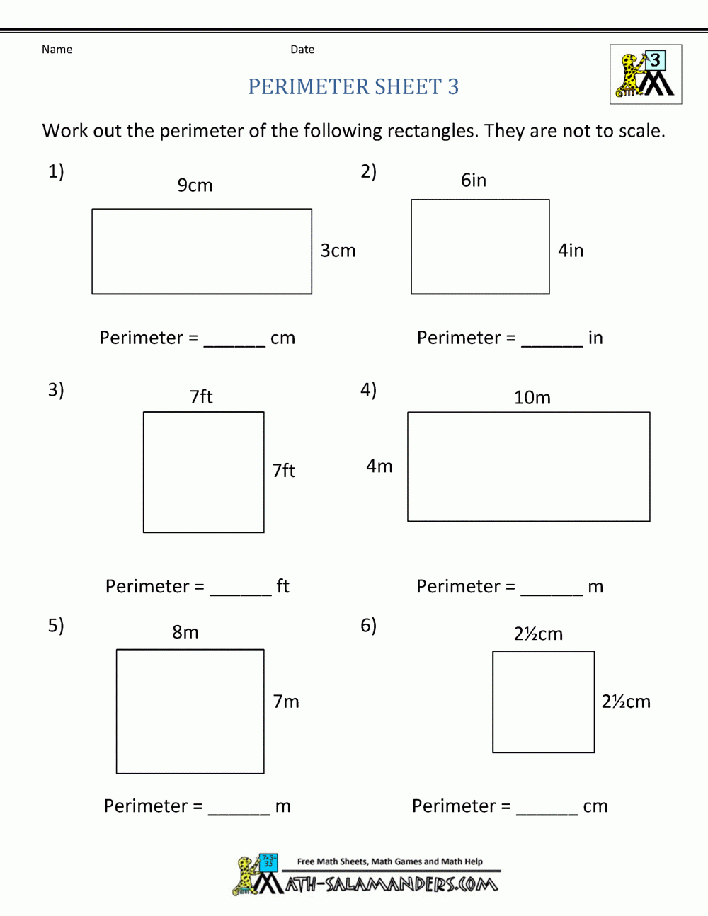 Perimeter Worksheets - Free Printable Common Core Math Worksheets For Third Grade