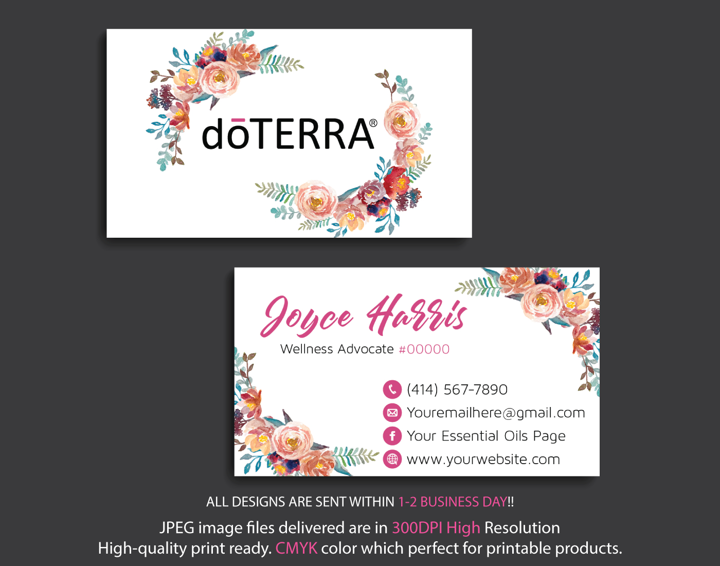 Personalized Doterra Business Card, Doterra Business Cards, Essential Oil  Business Card, Digital File Card, Dt15 - Free Printable Doterra Sample Cards