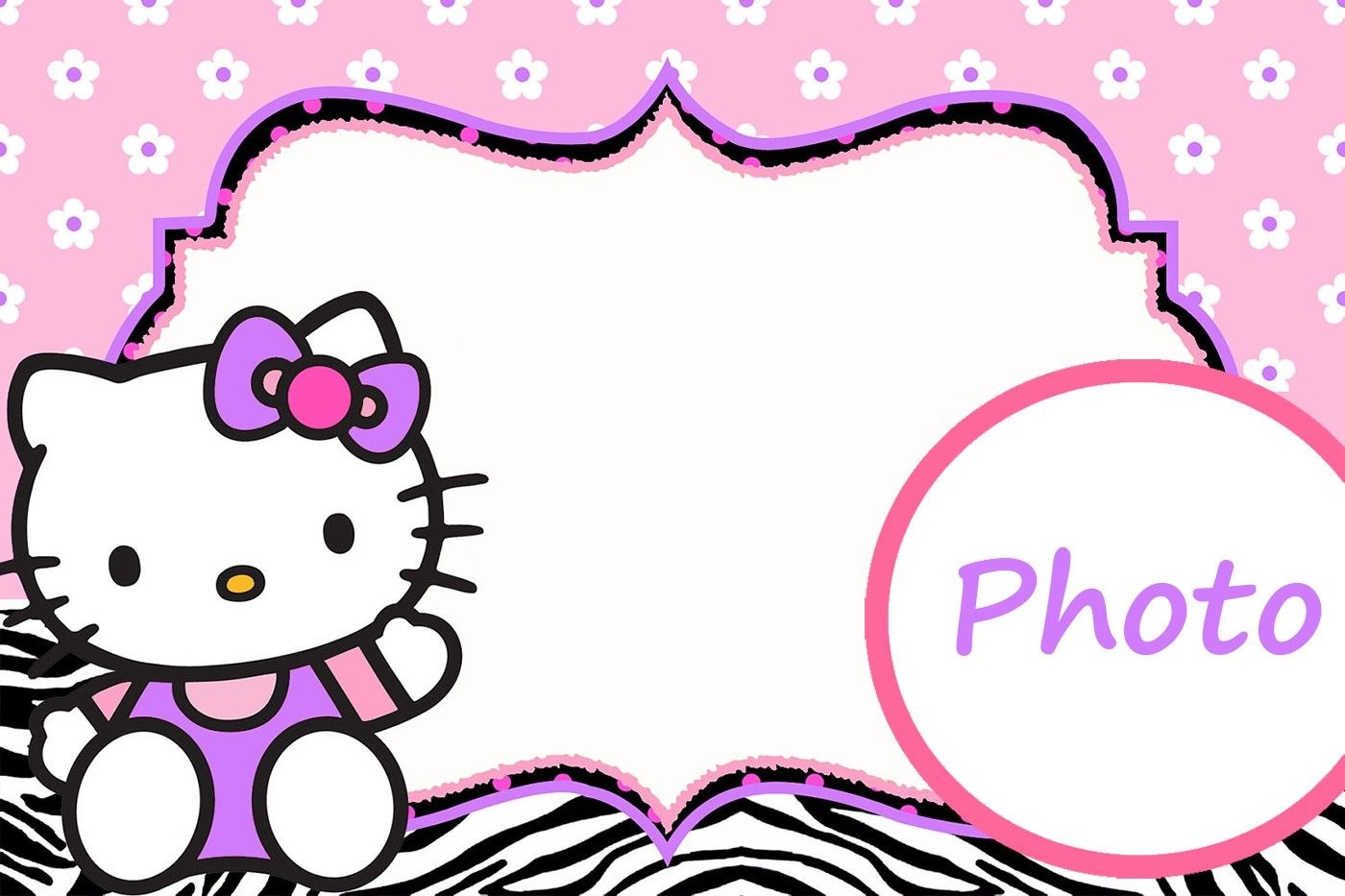 Personalized Hello Kitty Invitation Template | Hello Kitty | Hello - Hello Kitty Name Tags Printable Free