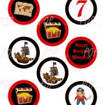 Personalized Pirate Birthday Cupcake Toppers Printable | Etsy   Free Printable Pirate Cupcake Toppers