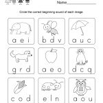 Phonics Worksheet For Beginners   Free Kindergarten English   Free Printable Phonics Worksheets