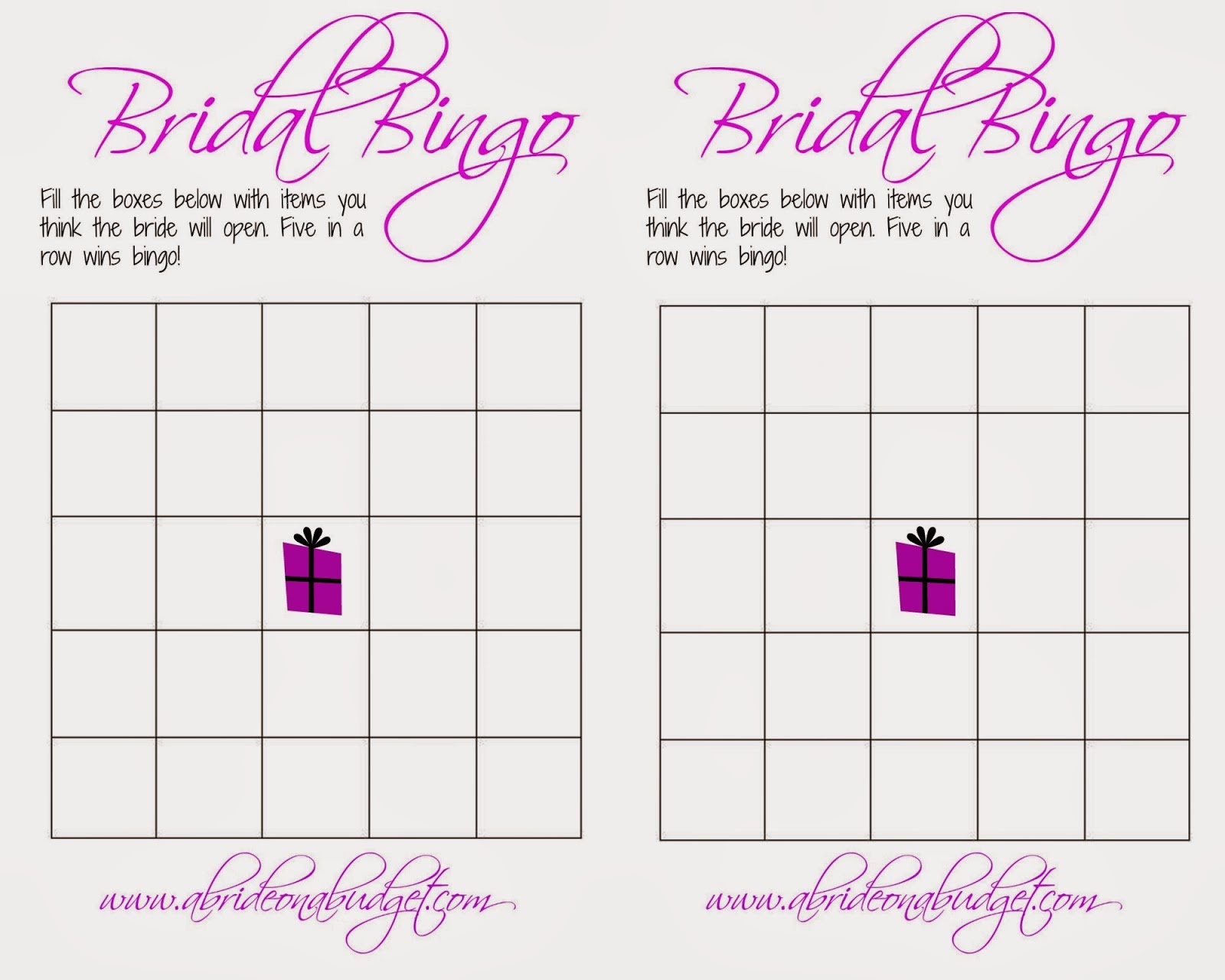 Photo : Free Printable Bridal Shower Image - Free Printable Bridal Shower Bingo