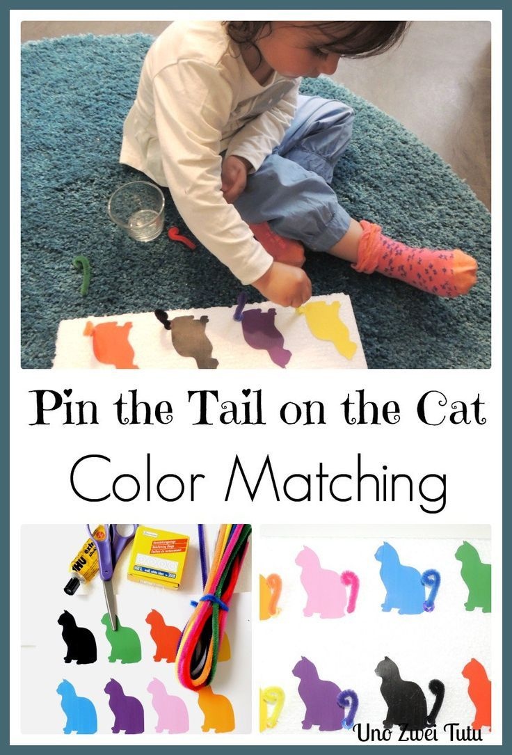 Pin The Tail On The Cat: Diy Color Matching Toy With Free Printable - Free Printable Pin The Tail On The Cat