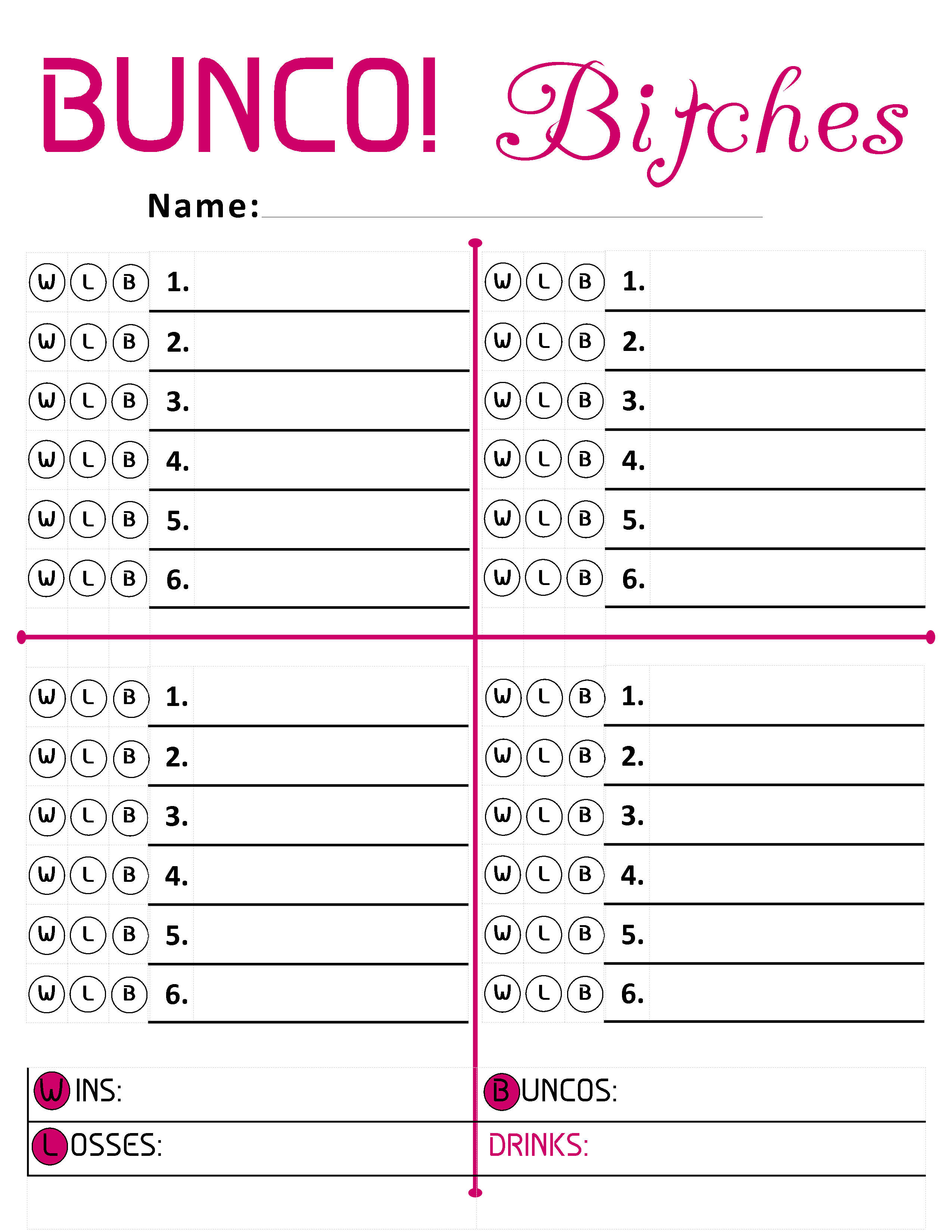 Pinangelica Murdock-Maraj On Bunco Night | Bunco Score Sheets - Free Printable Bunco Game Sheets