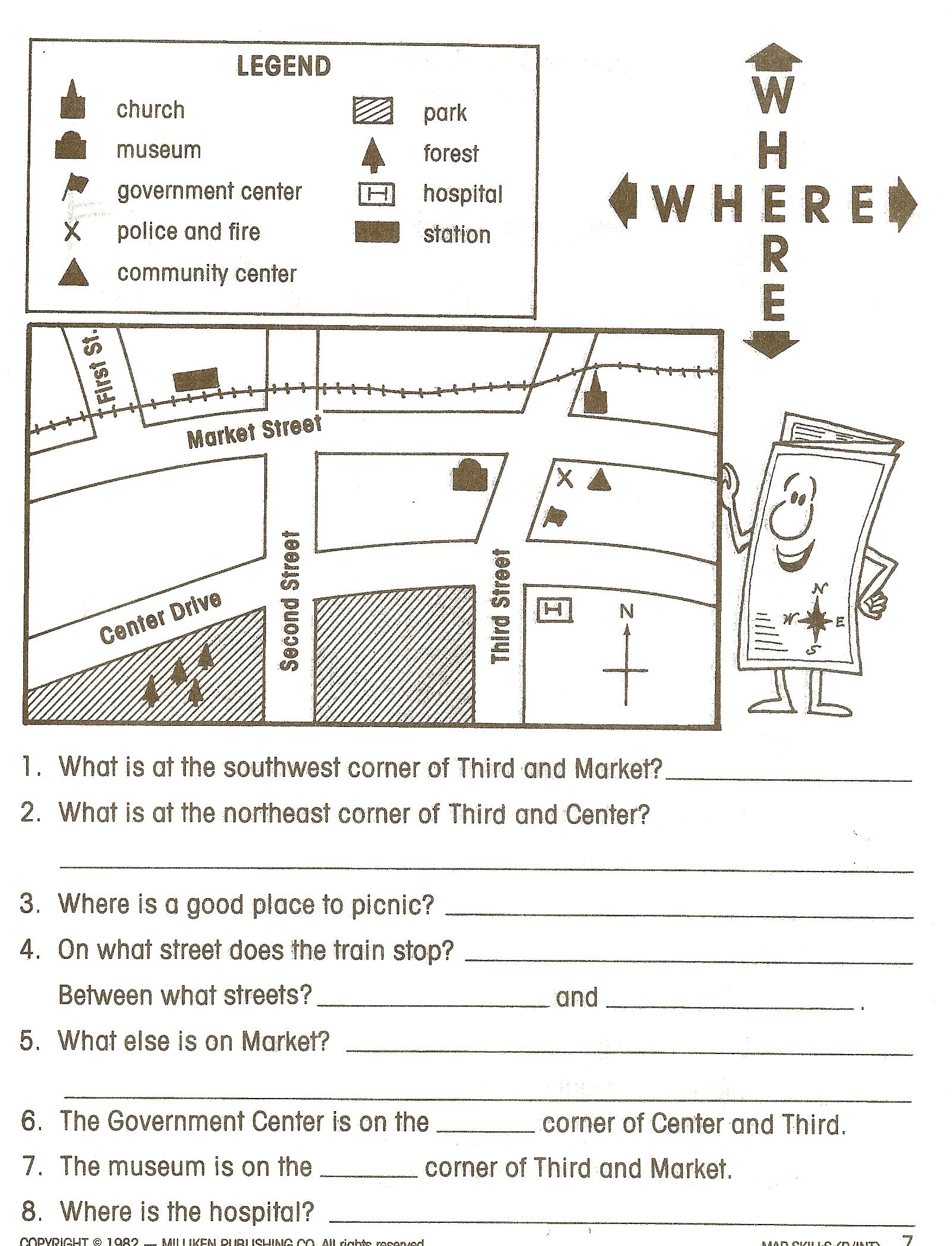 Pincaissey Adams On Directions | Map Worksheets, Social Studies - Social Studies Worksheets First Grade Free Printable