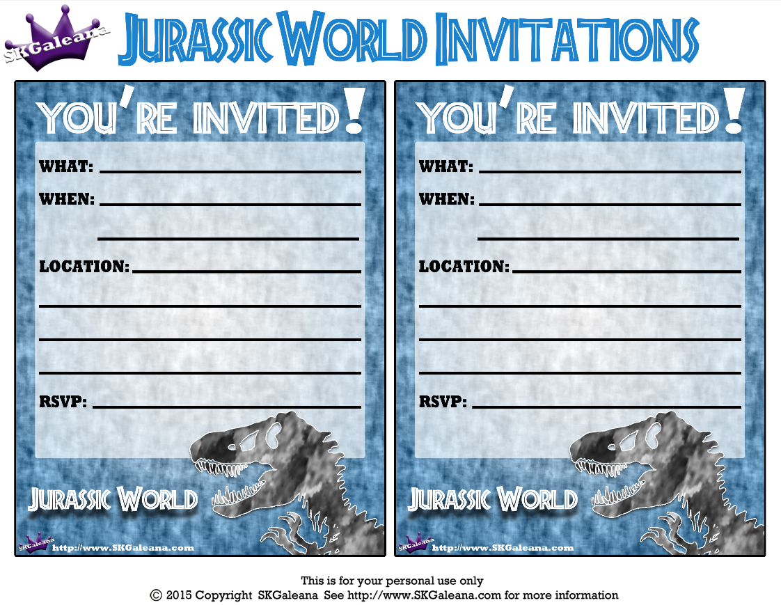 Pincrafty Annabelle On Dinosaurs Printables In 2019 | Jurassic - Free Printable Jurassic Park Invitations