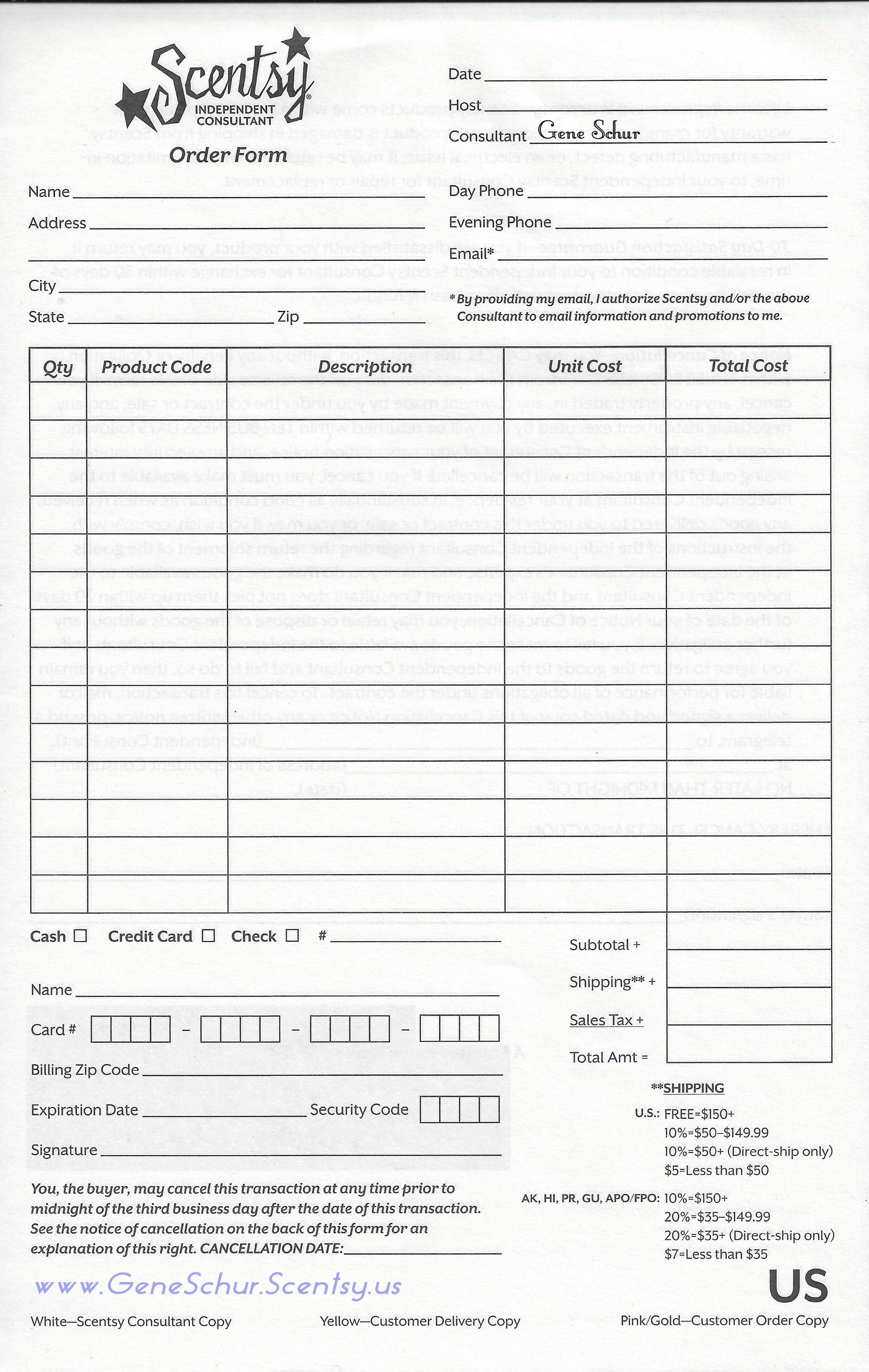 Pinjessica Kelly On Scentsy | Order Form Template, Order Form - Free Printable Scentsy Order Forms