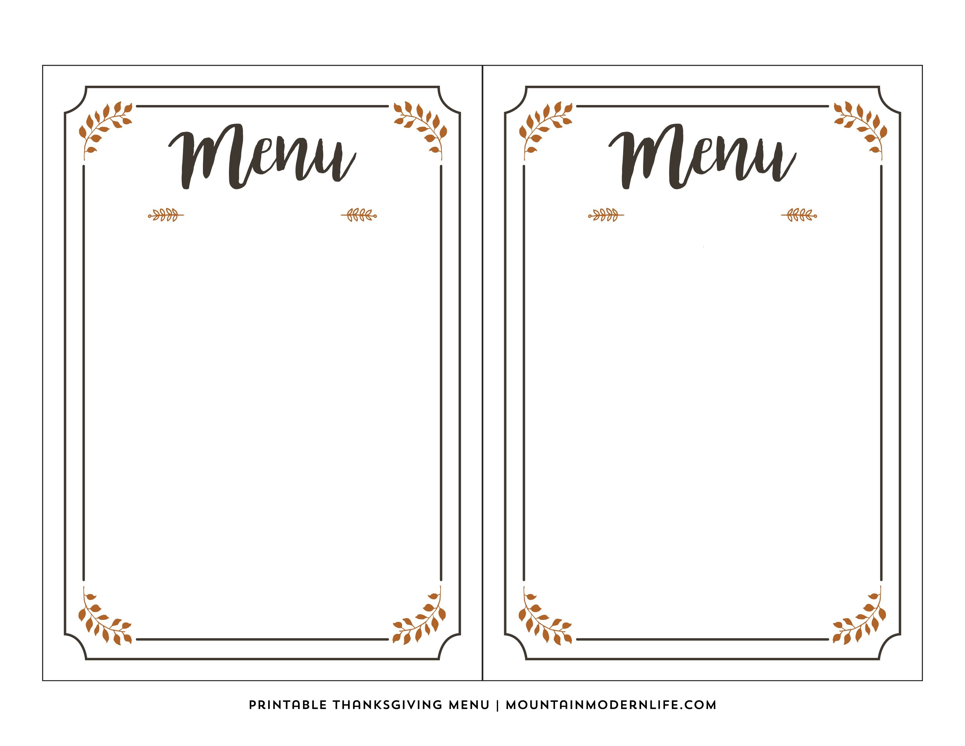 Pinkylah On Activities | Free Printable Menu Template, Printable - Free Printable Menu Templates