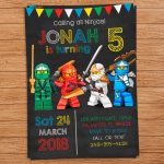 Pinlindsey Hicks On Wesley's 6Th Birthday | Ninjago Party, Ninja   Lego Ninjago Party Invitations Printable Free