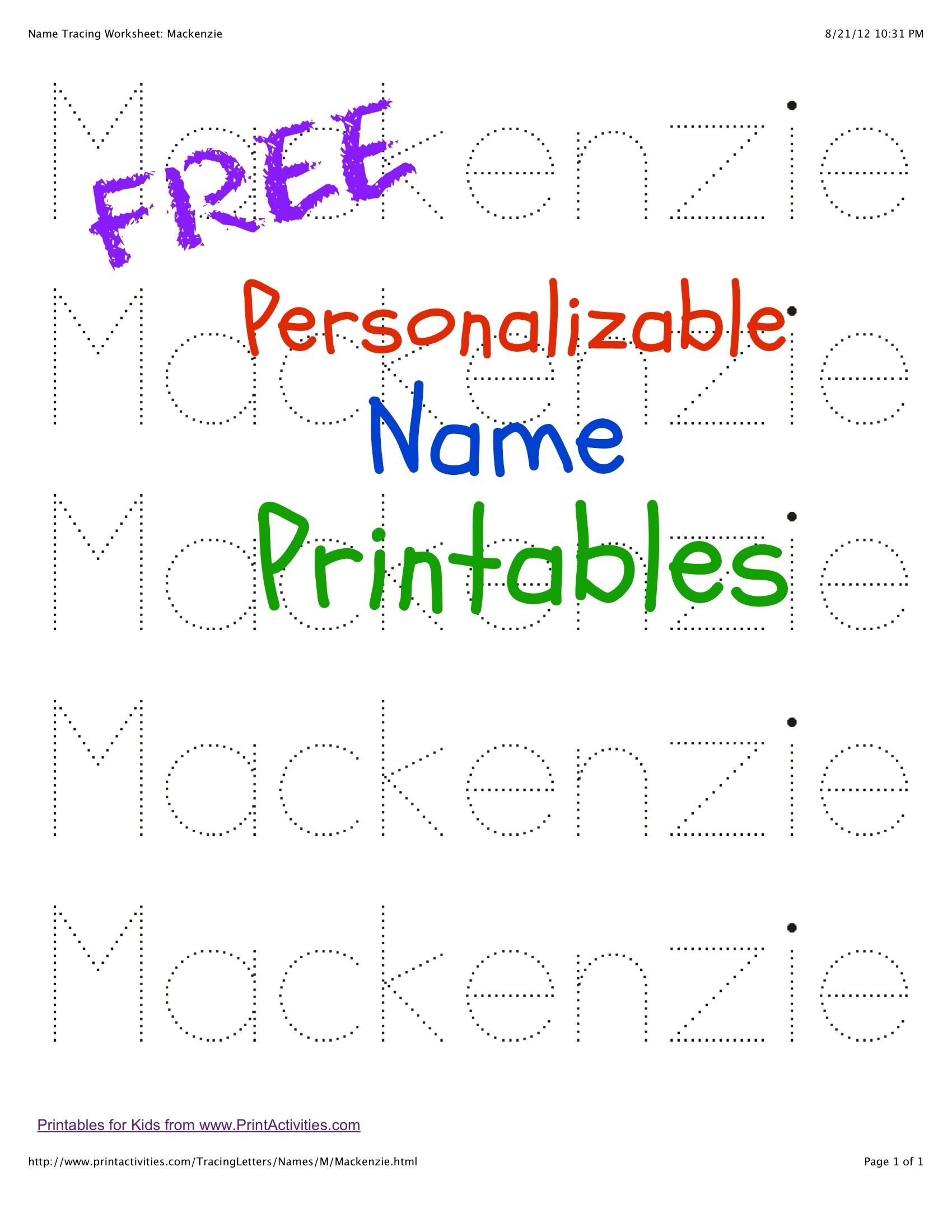 Pintheresa Mcduffie On Educational For Kids | Preschool Writing - Free Printable Name Tracing Worksheets