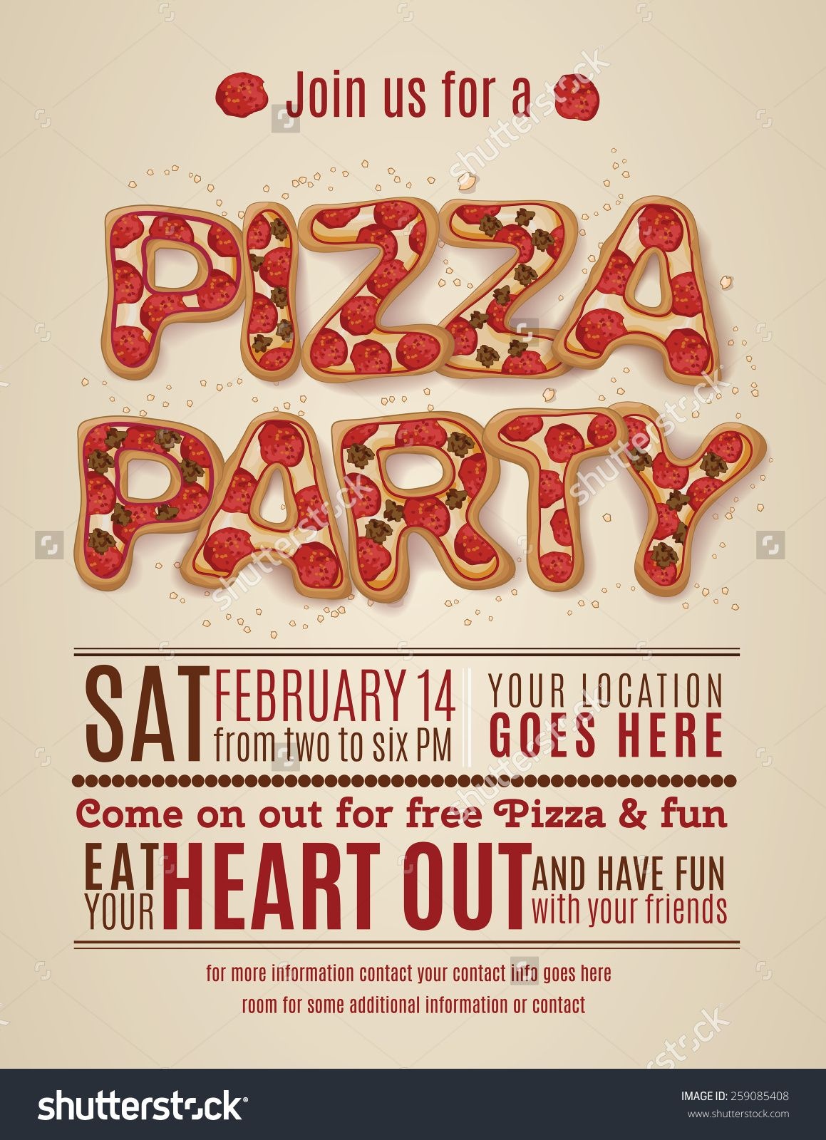 Pizza Party Invitation Template Free - Invitation Templates Design - Free Printable Flyers For Parties