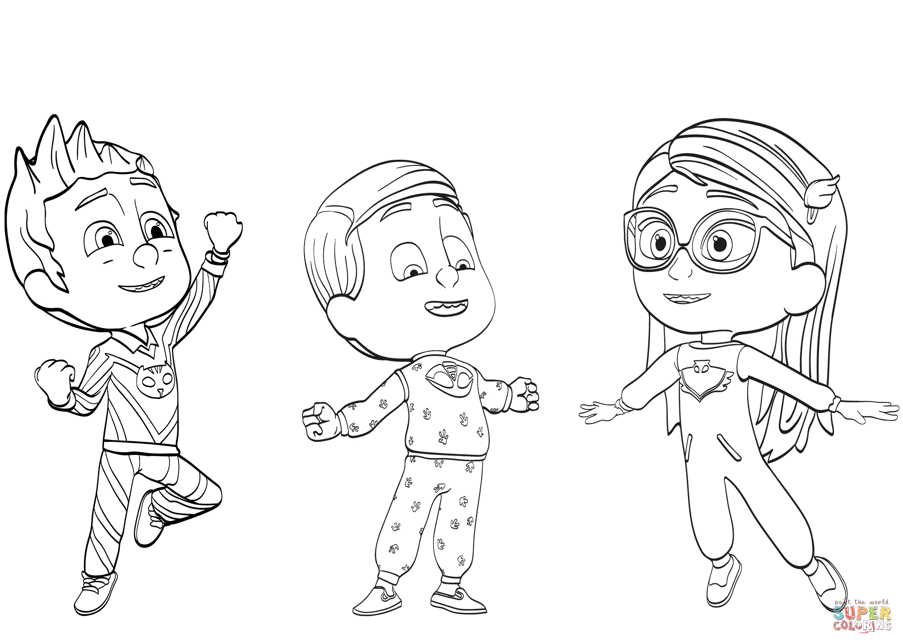 Pj Masks Pajama Heroes Coloring Page | Free Printable Coloring Pages - Free Printable Pajama Coloring Pages