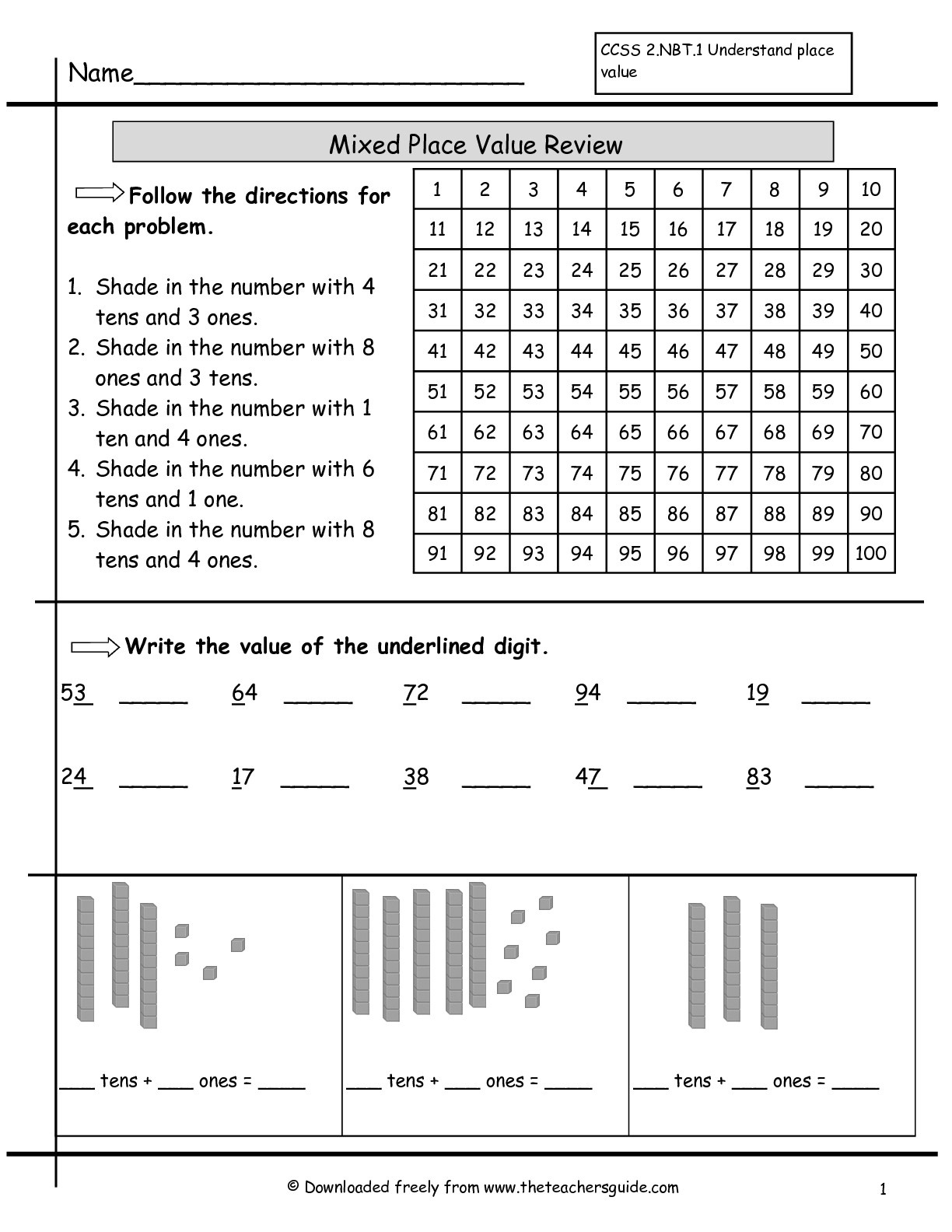 Place Value Worksheets From The Teacher&amp;#039;s Guide - Free Printable Place Value Worksheets