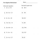 Pre Algebra Practice Worksheet Printable | Lessons | Algebra   Free Printable Math Worksheets 6Th Grade Order Operations