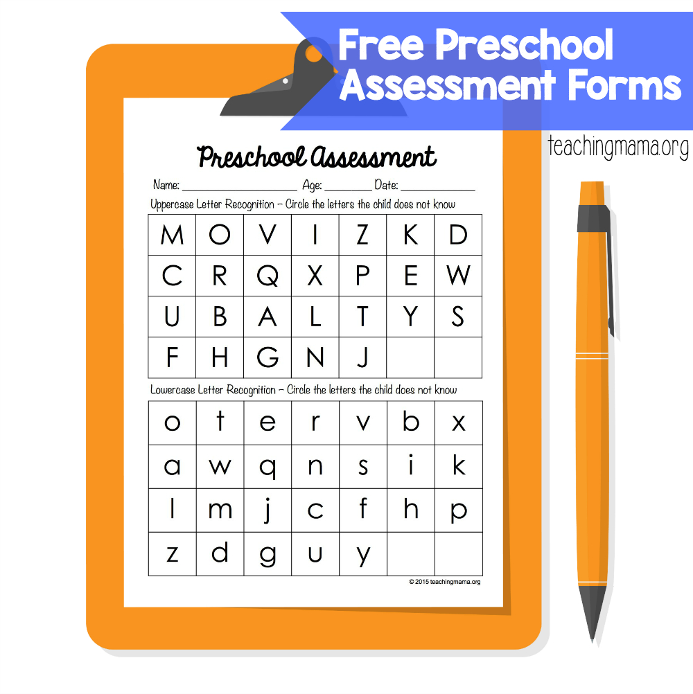 Preschool Assessment Forms - Teaching Mama - Free Printable Informal Math Assessments