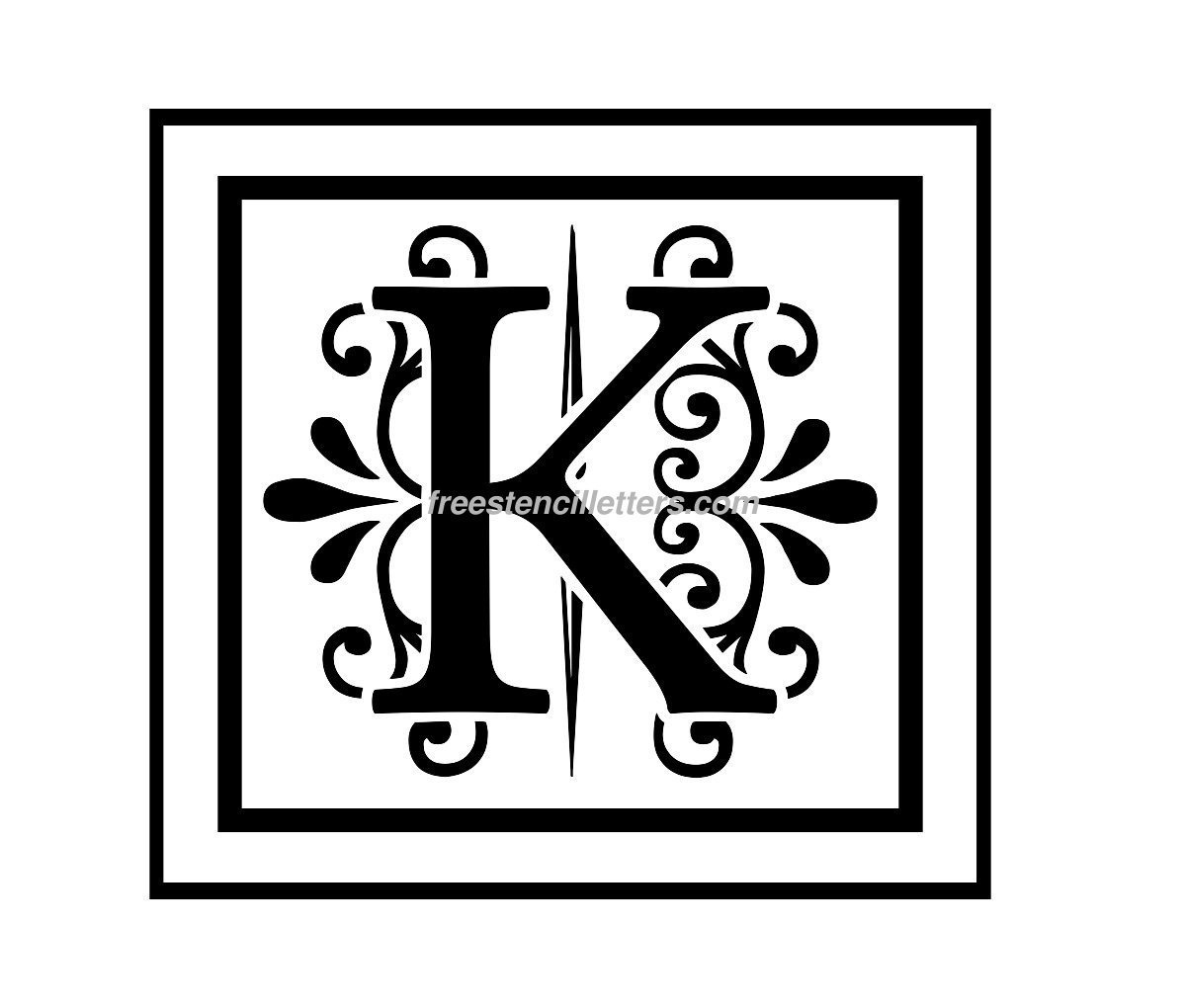Print K Letter Stencil - Free Stencil Letters - Online Letter Stencils Free Printable
