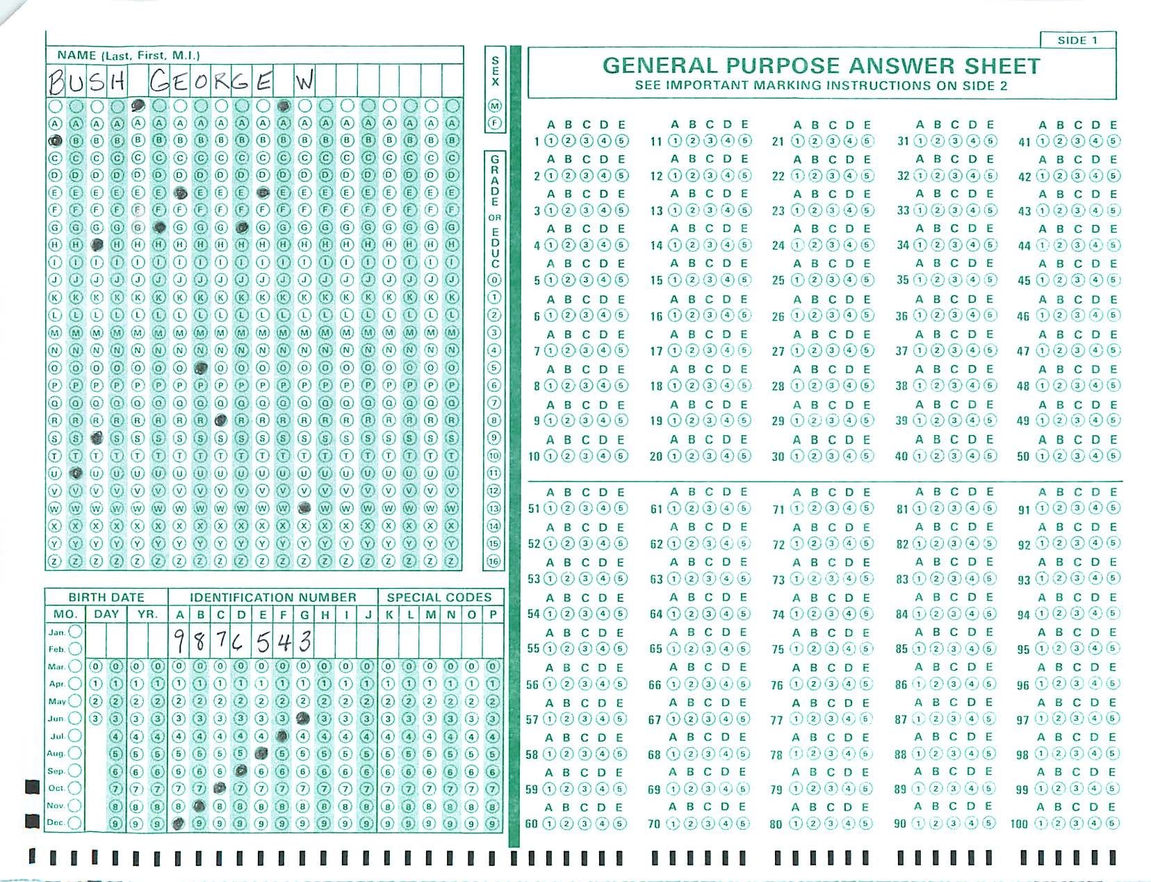 Printable 100 Question Answer Sheet | Printable 100 Question Bubble - Free Printable Bubble Answer Sheets