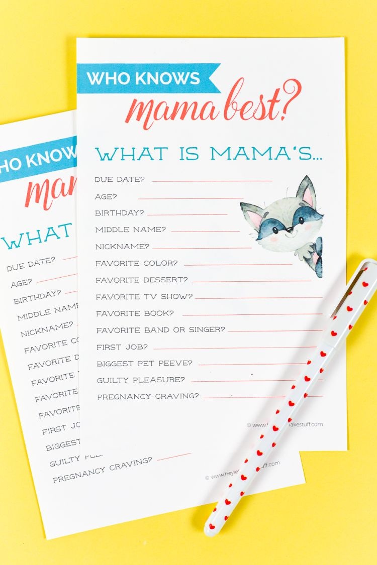 Printable Baby Shower Game: Who Knows Mommy Best? | Pregnancy | Who - Free Printable Baby Shower Games Who Knows Mommy The Best