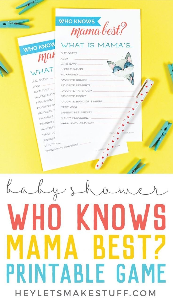 Printable Baby Shower Game: Who Knows Mommy Best? | Printables | Who - Free Printable Baby Shower Games Who Knows Mommy The Best