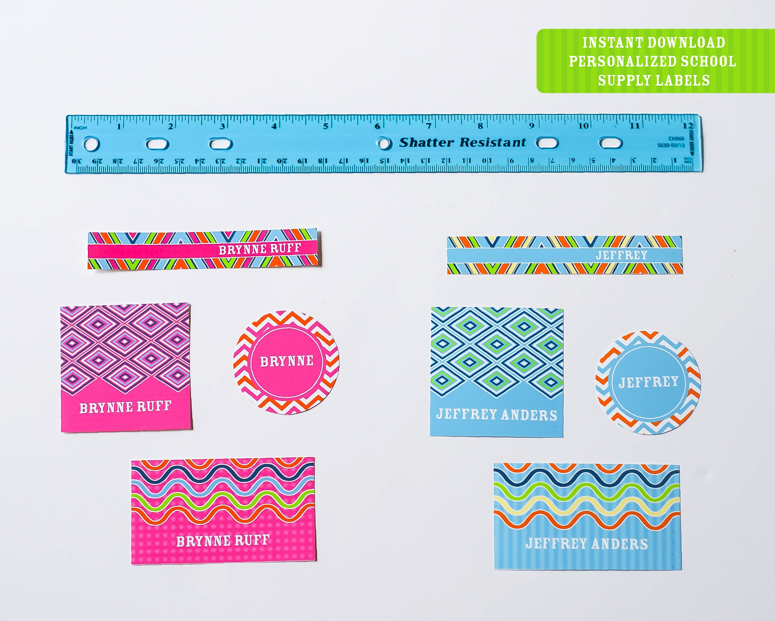 Printable Back To School Labels Round Up (+ Freebie!) - Anders Ruff - Free Printable Name Tags For Students