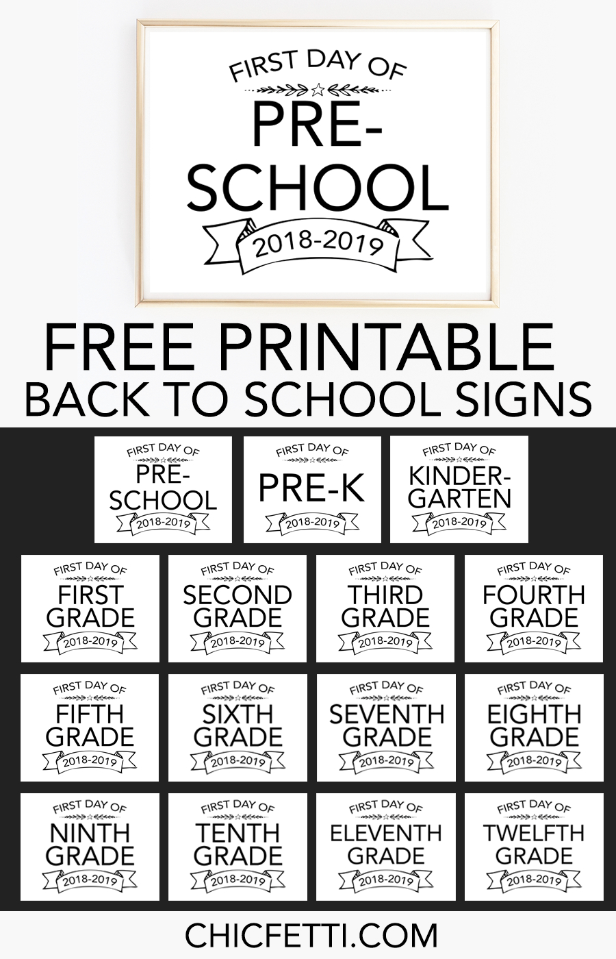 First Day Of School 202425 Printable Signs Hally Lavena