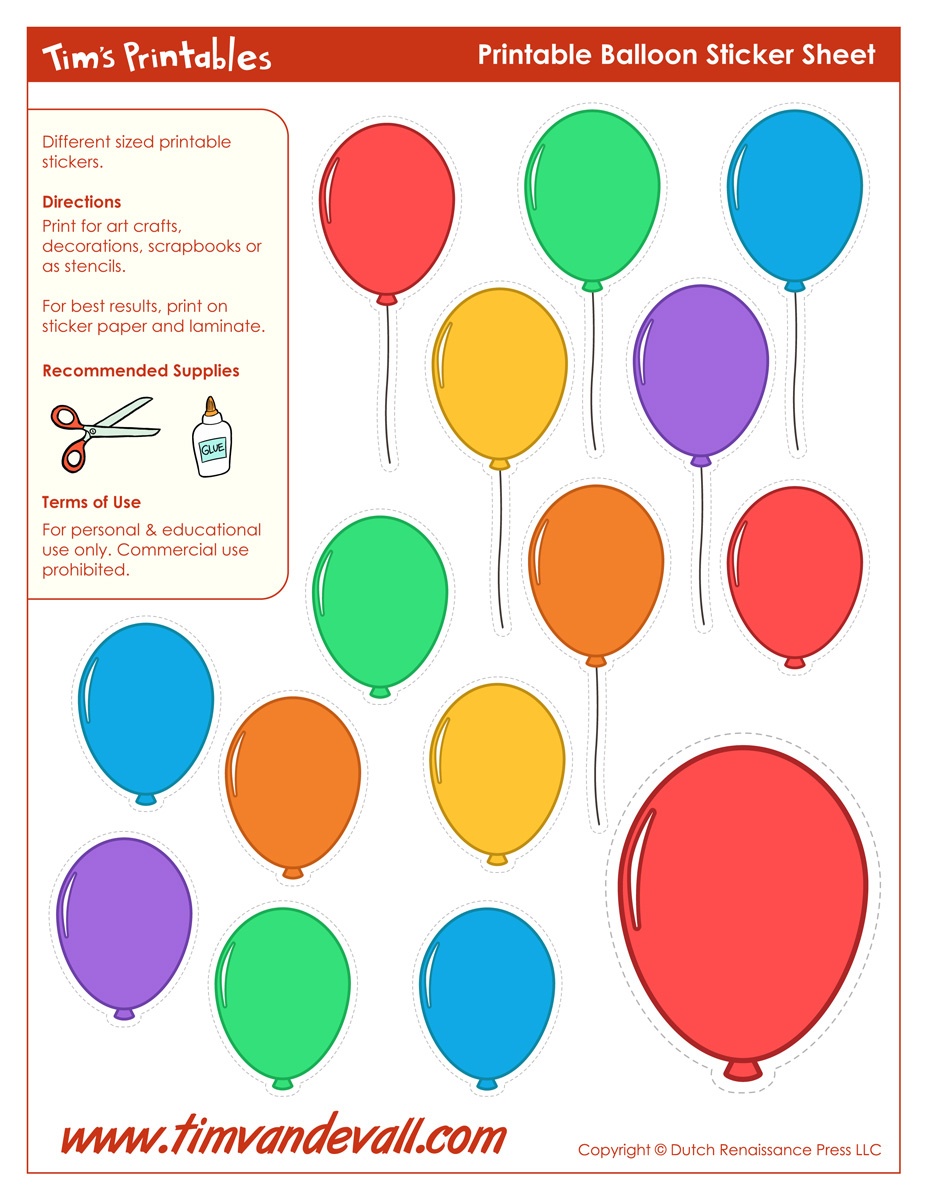 Printable Balloon Template | Birthday Printables - Free Printable Pictures Of Balloons