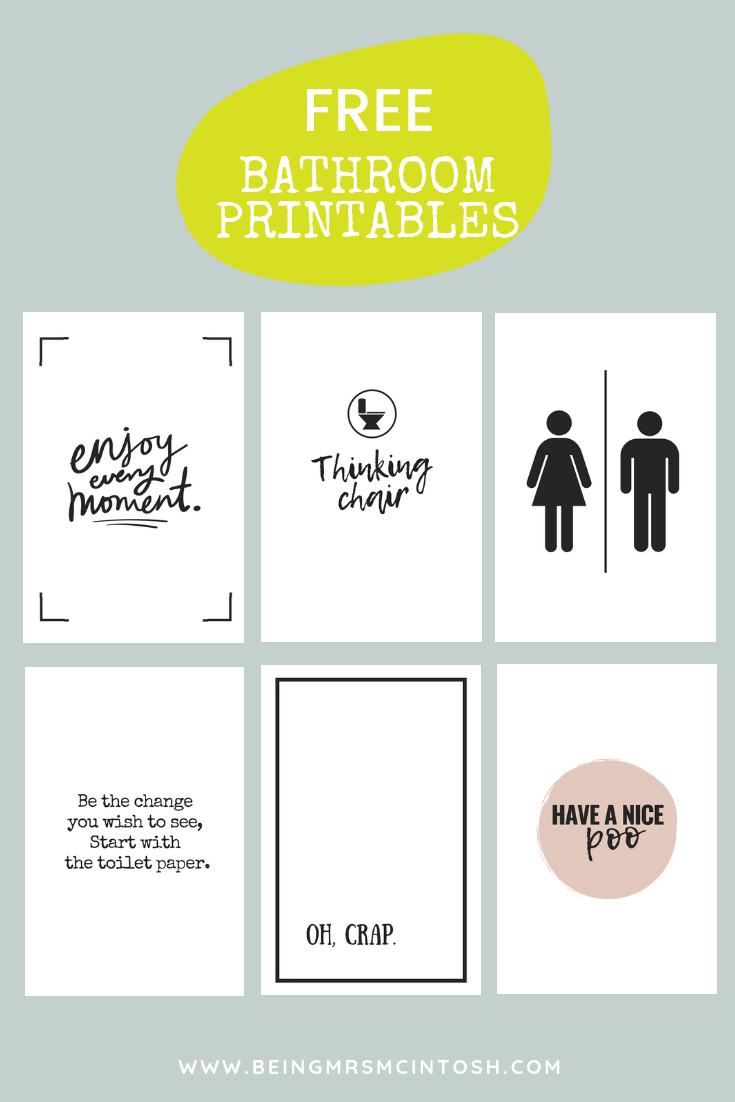 Printable Bathroom Signs | Being Mrs Mcintosh - Free Printable Bathroom Signs