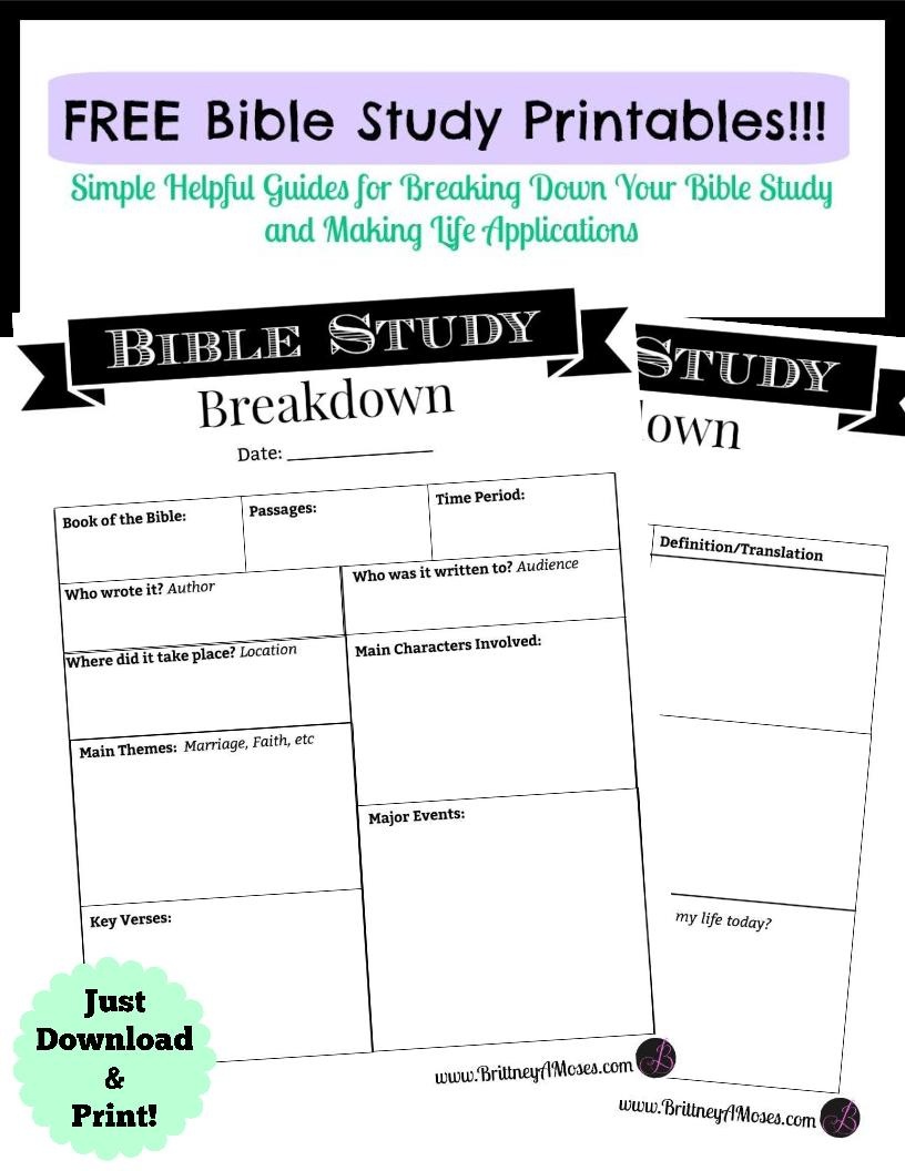 Printable Bible Study Guide | Brittney Moses - Free Printable Bible Studies For Women