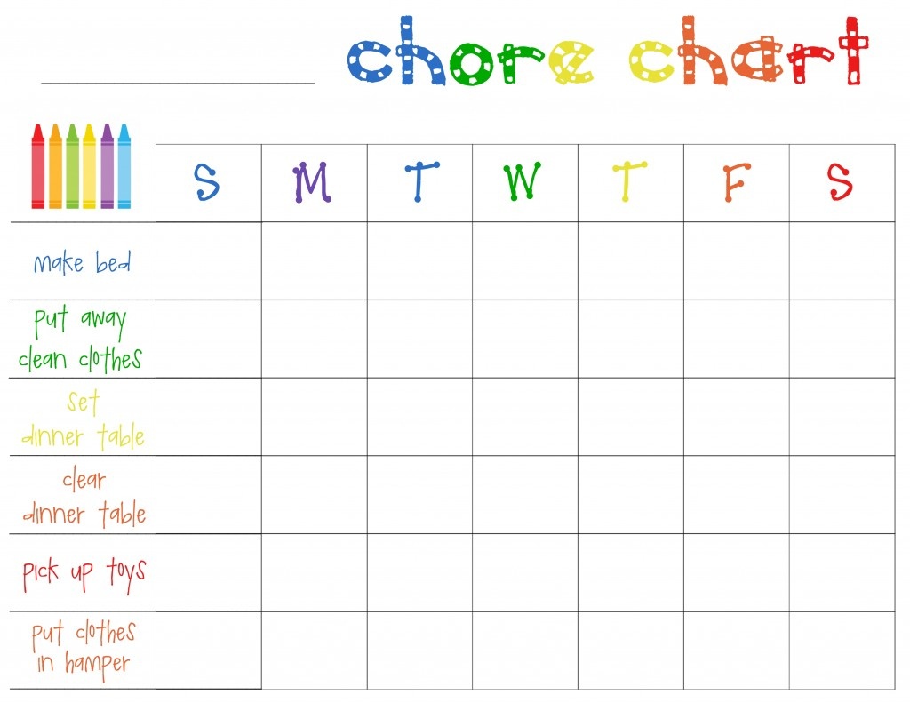 Chore Chart For Adults Printable Free - Free Printable