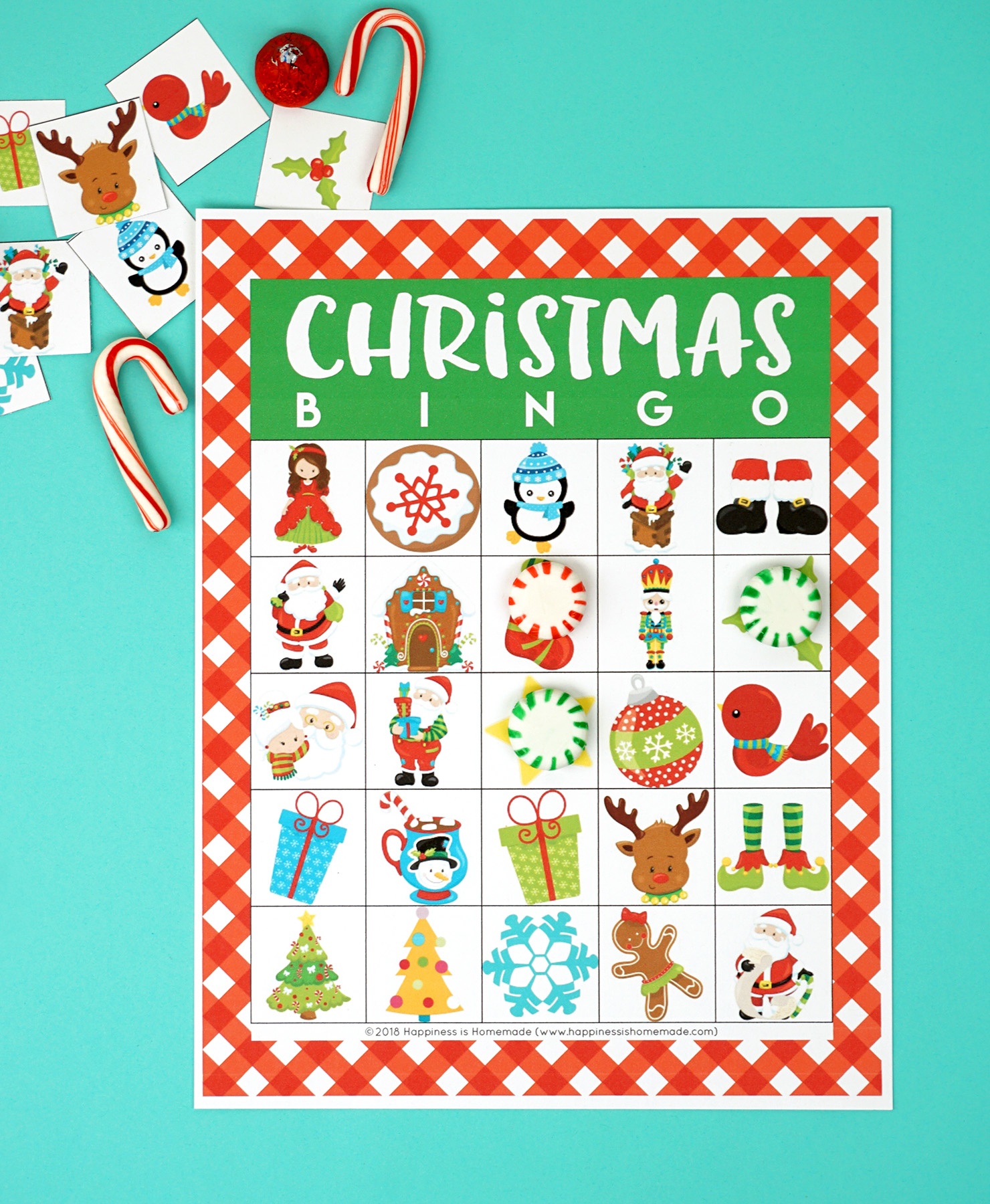 Printable Christmas Bingo Game - Happiness Is Homemade - Christmas Bingo Game Printable Free
