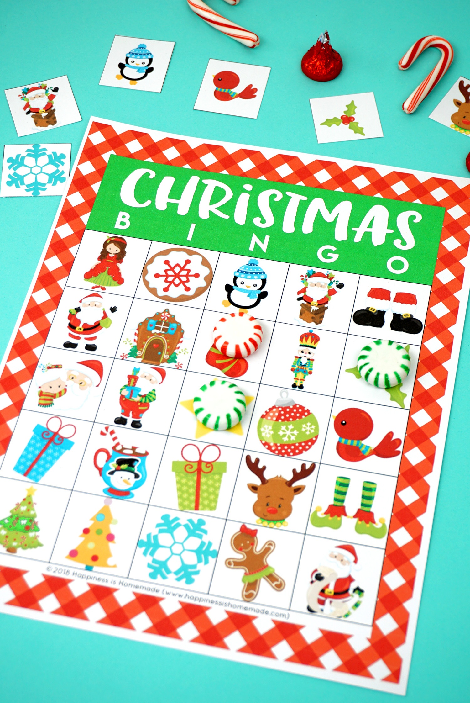 Printable Christmas Bingo Game - Happiness Is Homemade - Christmas Bingo Game Printable Free