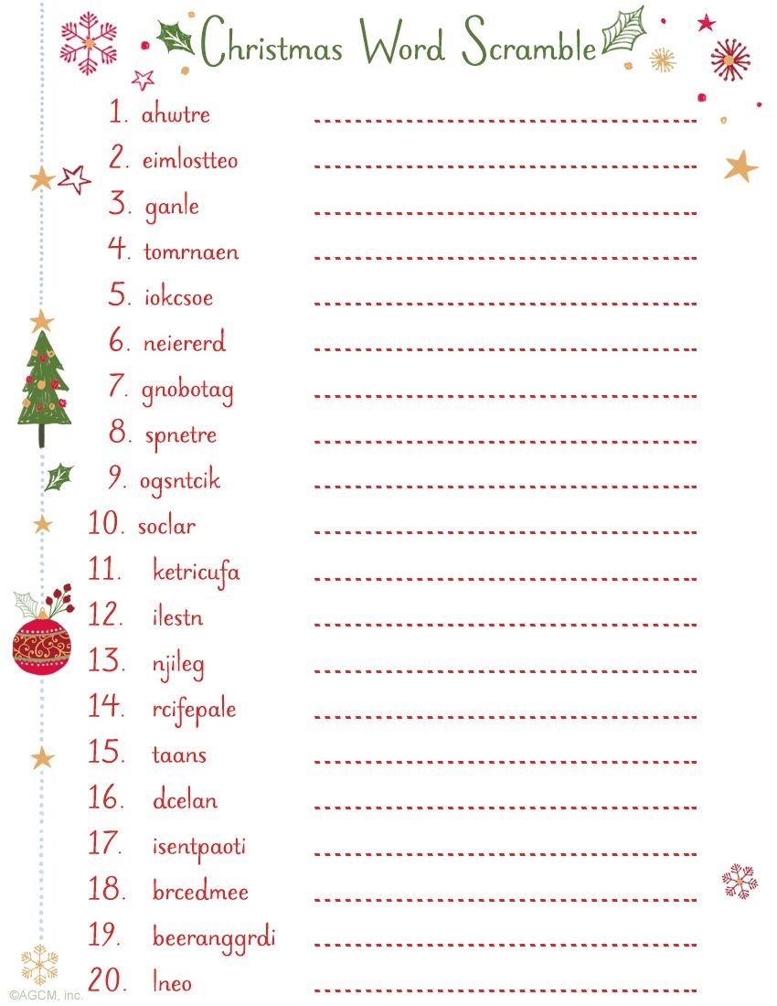 Printable Christmas Word Scramble | Christmas Ideas | Christmas Word - Free Printable Christmas Word Games For Adults