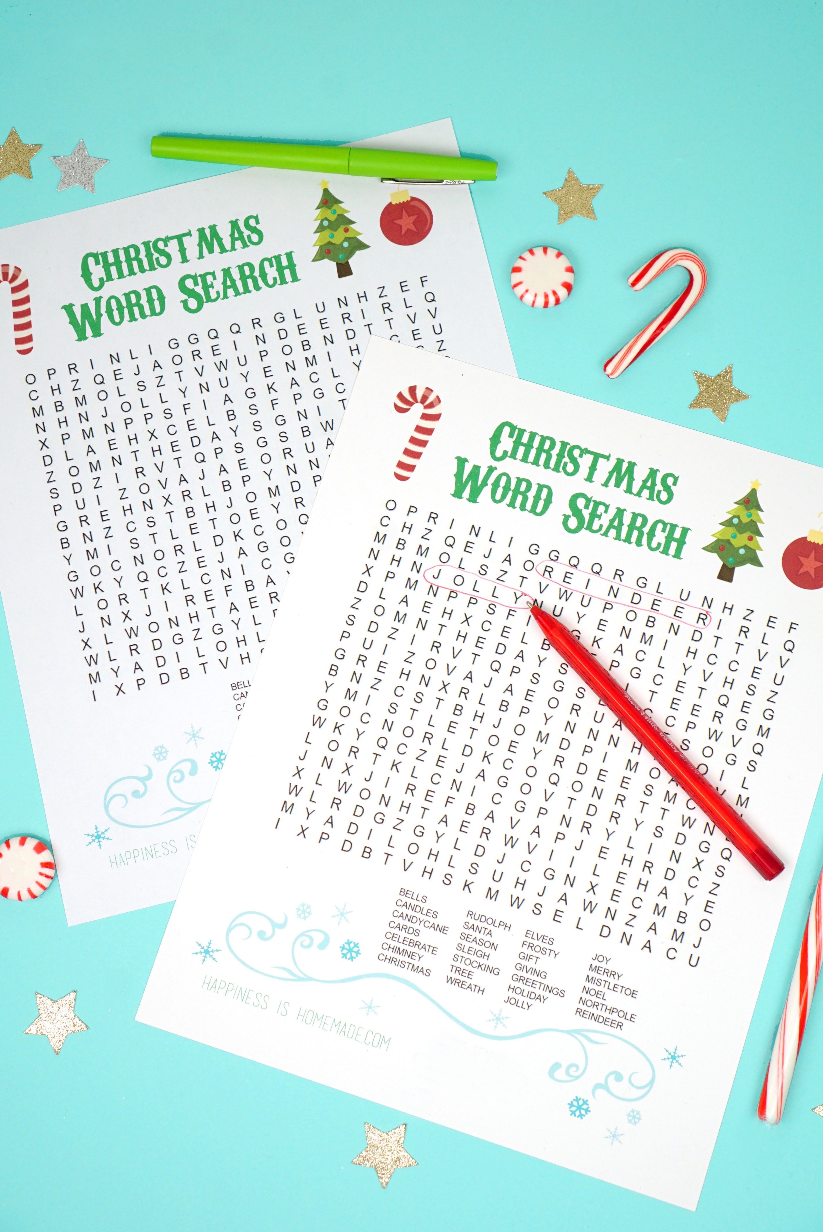 Printable Christmas Word Search For Kids &amp;amp; Adults - Happiness Is - Free Printable Christmas Puzzle Games