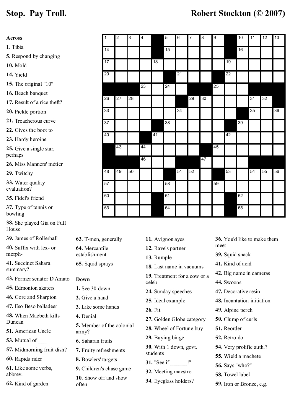 free daily crosswords printable june 2017