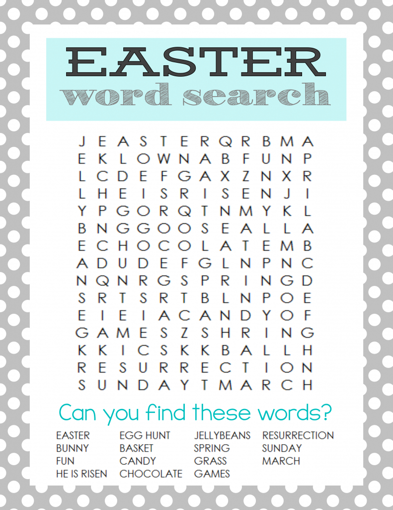 Printable Easter Word Search | Easter Parties And Games | Easter - Free Printable Religious Easter Word Searches